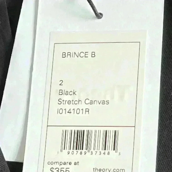 Theory Brince B Blazer Jacket size 2 Black Stretch Canvas NWT - Picture 6 of 10